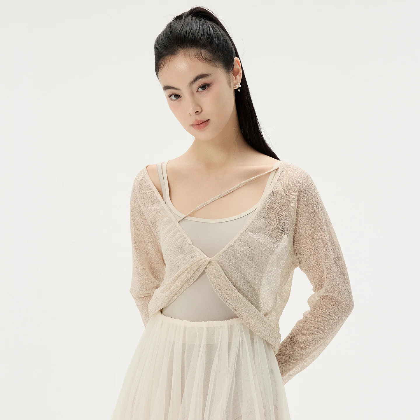 

Ballet Jumpsuit, Professional Adult Feminine Style, Slimming Dance Yoga Practice Suit, Two In One Twisted Knit Warm Jacket