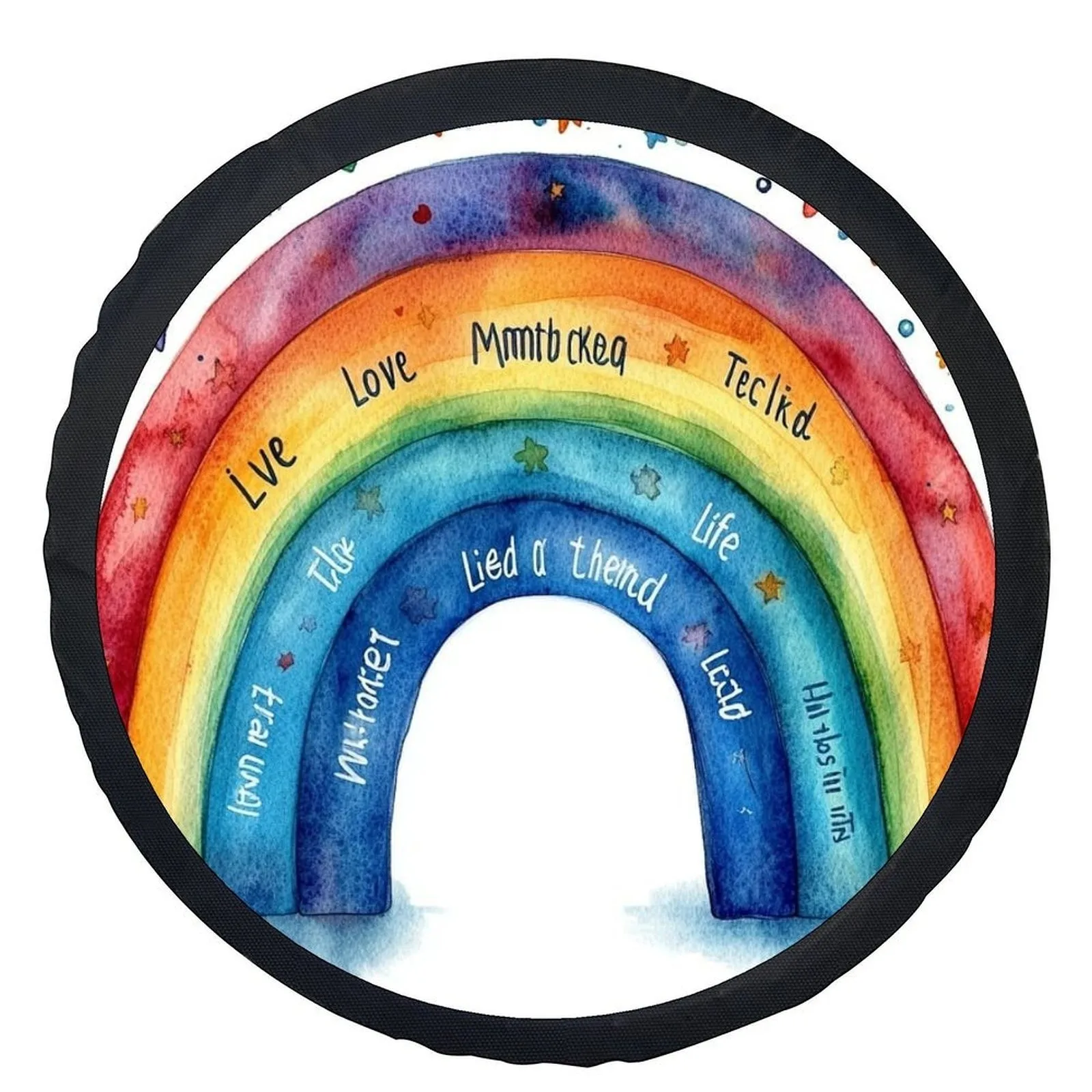 

Стильный универсальный защитный чехол для колес с тематикой радужных букв, прочный