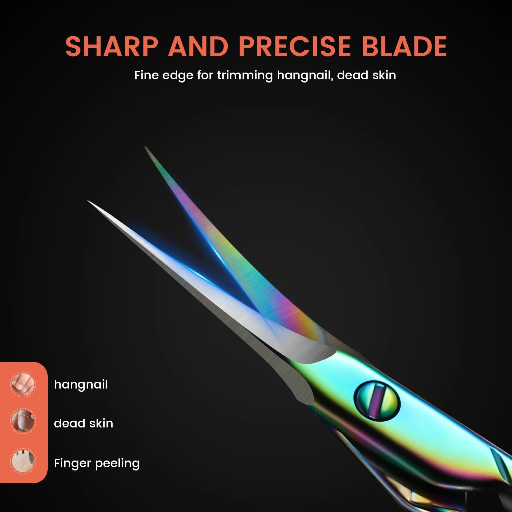 Professional Cuticle Scissors with Curved Tip, Cuticle Scissors, Extra Fine and Extra Sharp, Made of Stainless Steel