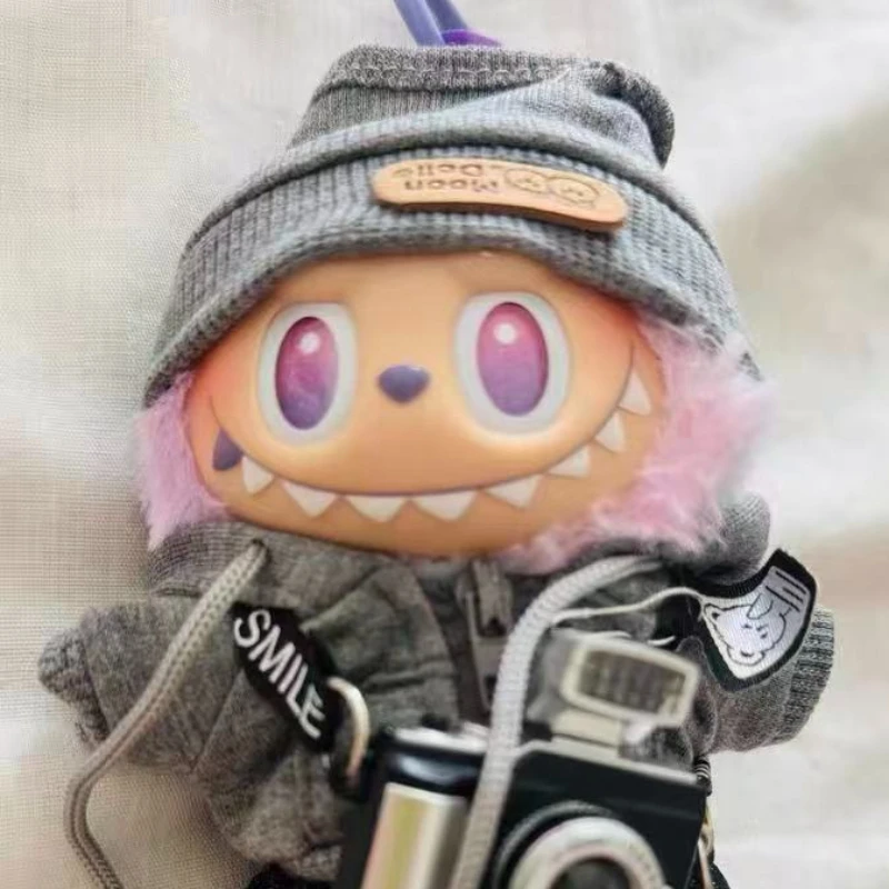 

15/17cm Labubu V1 V2 V3 Doll Clothing Fashion Hoodie and Pants Set Korean Idol Trendy DIY Doll Clothing Accessories Toy Gift