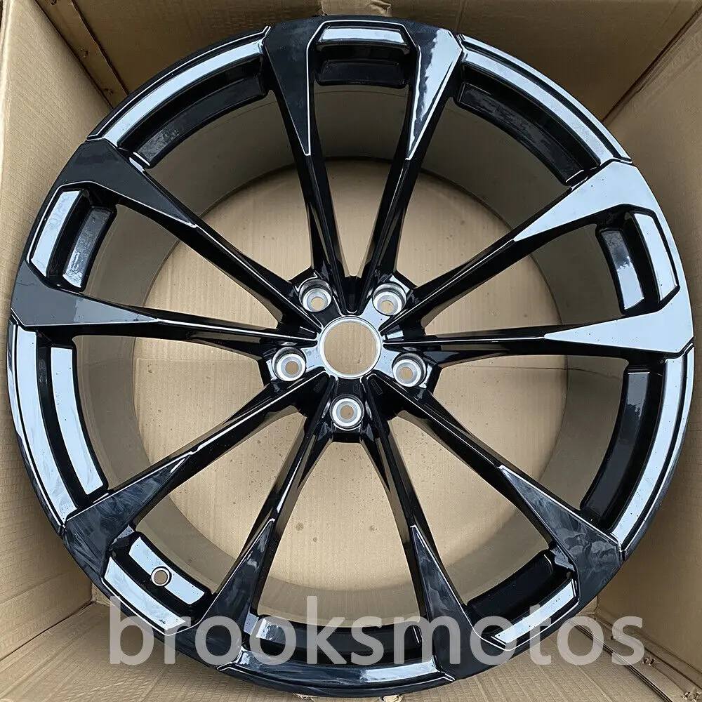 23" TWIN 5 SPOKE GLOSS BALCK STYLE FORGED WHEELS RIMS FIT 2016+ AUDI SQ7 Q8 RSQ8