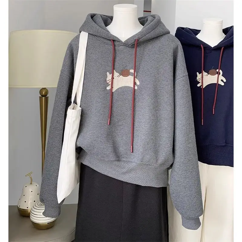 سويت شيرت أمريكي فضفاض بغطاء للرأس سترة نسائية كاجوال لتخفيض العمر #1