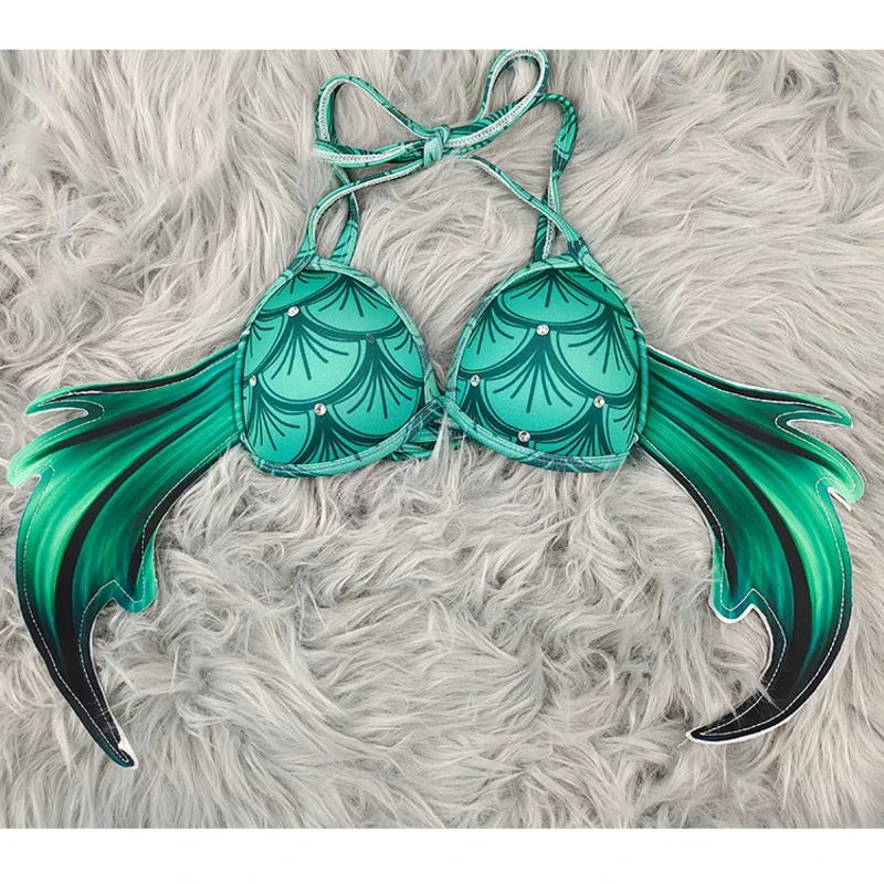 

25COSS-4XL Mermaid bikini sequin shell bra summer swimming free diving cosplay mermaid clothing oceanarium bar performance cloth