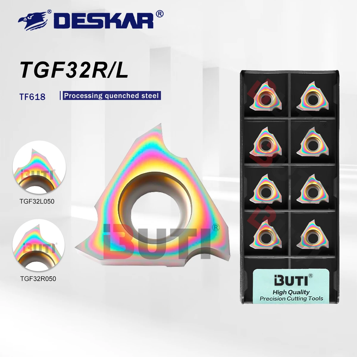 

CNC Blade TGF32R100 Quenched Steel High Hardness CNC Lathe Slotting Tool Color Vertical Shallow Groove Blade Card Spring Grooves