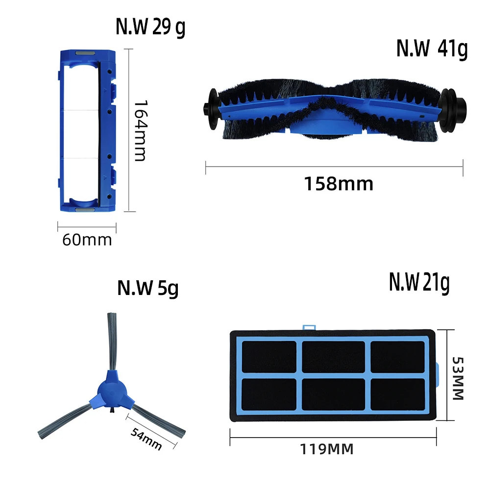 Compatible for iMartine D900 D900C C800 Robot Vacuum Cleaner Main Roller Side Brush Cover Hepa Filter Accessories Spare Parts