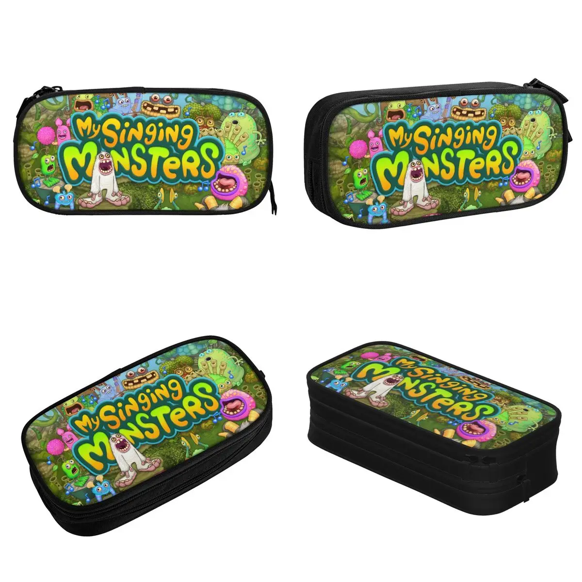 Imagem -02 - Meu Canto Monstros Lápis Case Jogo Cartoon Pen Box Estudante Grande Armazenamento Material Escolar Zipper Pencilcases