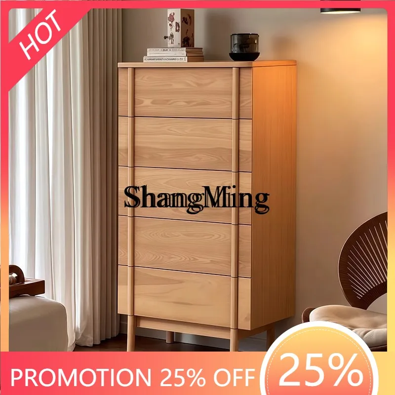 

FG good-looking Vintage Style Solid Wood Living Room Storage Cabinet Bedroom Home Bedside Table Storage Five-Drawer Chest