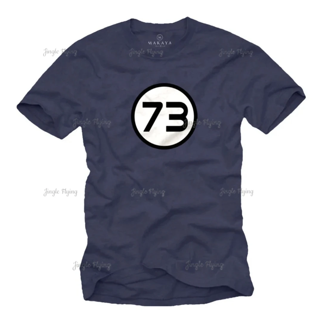 Makaya Mens T-Shirt Sheldon Magic Number 73 Theory For Men Luxury Personalized Aesthetic Oversize Tee