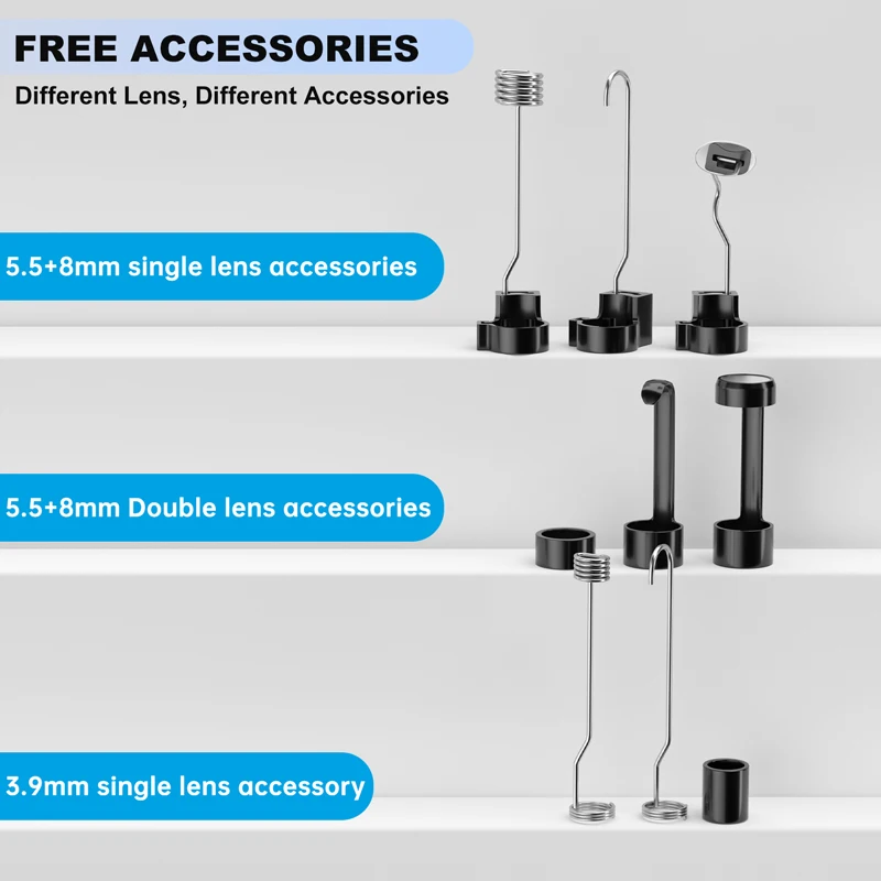 كاميرا المنظار واي فاي آيفون أندرويد 1080P HD المزدوج الثلاثي عدسة كابل صلب مقاوم للماء التفتيش المجاري كاميرا Borescope للسيارة