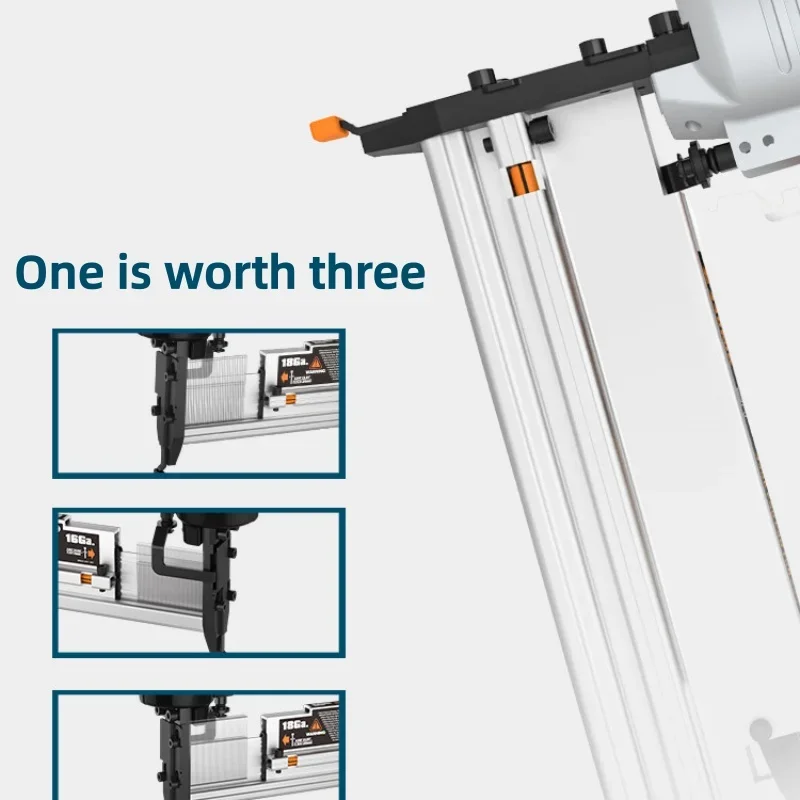3‑in‑1 Pneumatic Nail Gun Multi‑Function Woodworking Air Nailer Apparatus Straight‑Nail‑Crown‑Staple‑Pneumatic‑Fastening