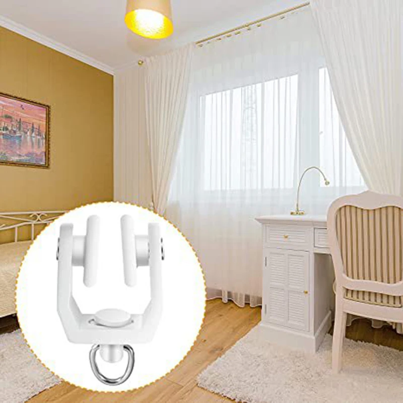 10/20pcs Plastic Flexible Curtain wheel Rollers rail Straight Curved track hanging Hook ring Slider home Hardware accessories