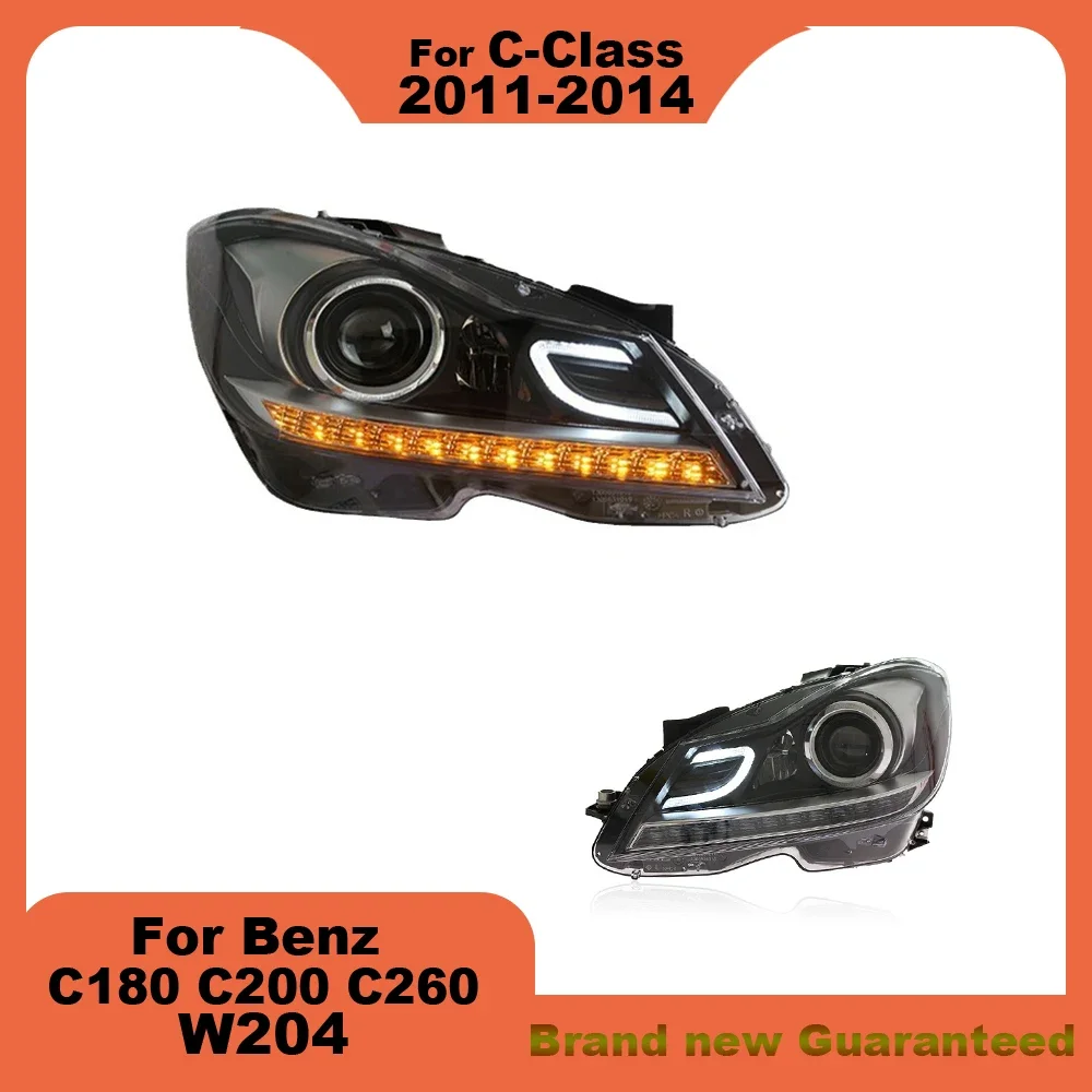 For Mercedes-Benz W204 C180 C200 C260 AMG C-Class 2011-2014 Modified LED headlamp Laser Lenses Lamp Head Front Light Accessories