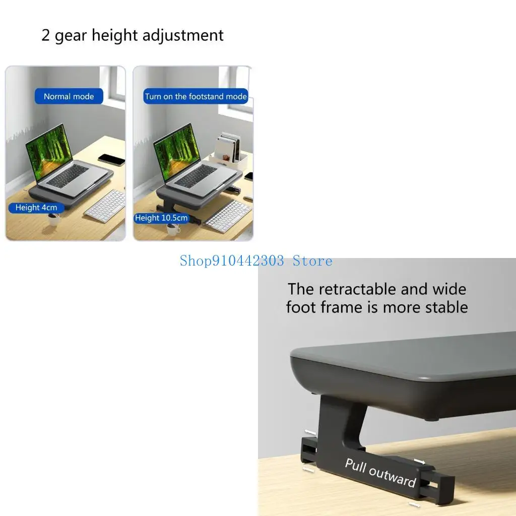 L4MD L Monitor Stand Riser Large Size Multiple Screen Stand with Drawer for Computer Laptop for Mac LCD Displ