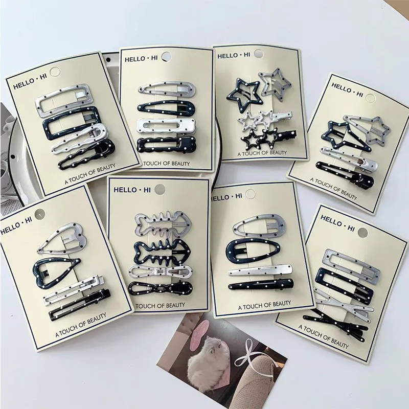 

Sweet Cool Y2K Star Hair Clips Minority Design Sense Side Bangs Clips All Match Shiny Silver Hair Accessories for Women Girls