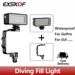 Waterproof LED Lights Diving Fill Light Aluminum Bracket For GoPro Hero 13 12 11 10 9 insta360 DJI Osmo Action 5 4 3 2 Camera