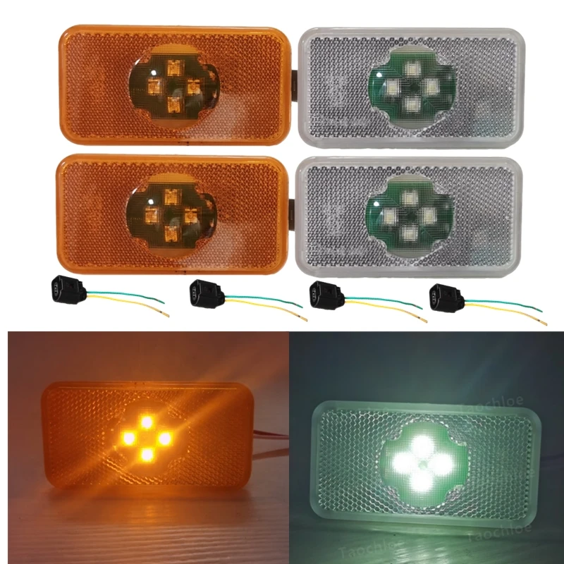 4/10 piezas, 24v, reflector LED ámbar/blanco para Volvo, luz de posición lateral para Volvo, luz de separación para Volvo FH, serie VOLVO FM, camión