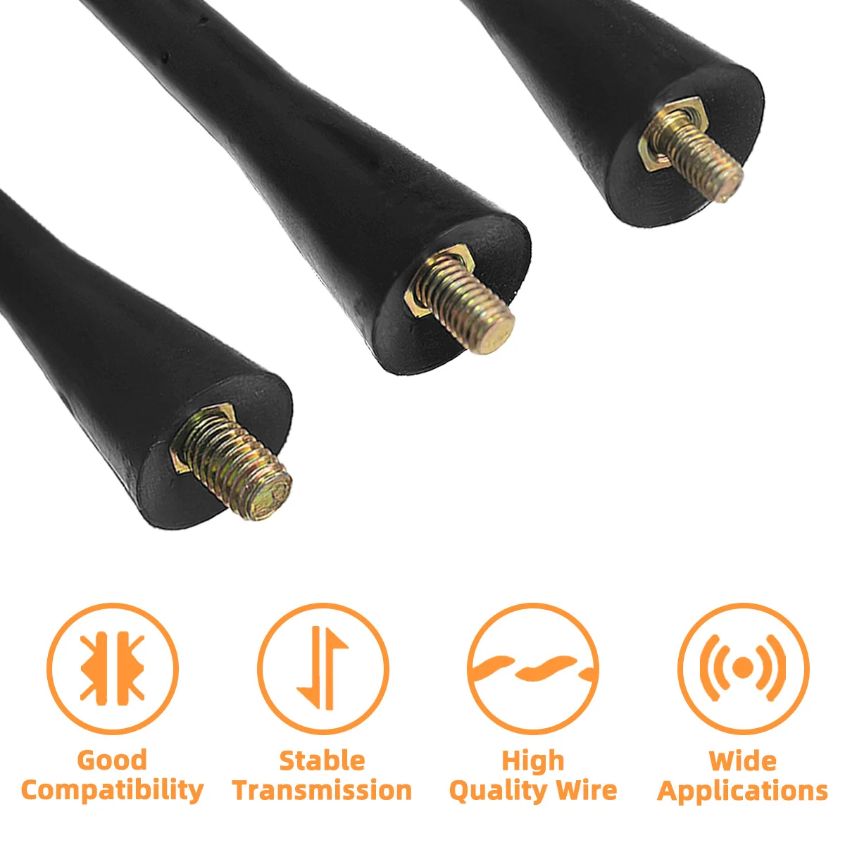 Yitong 1/2set Car Radio Antenna Equipped With Three Types Of Screws Roof Mast Whip Antenna Strong Stereo Signal Automotive Parts