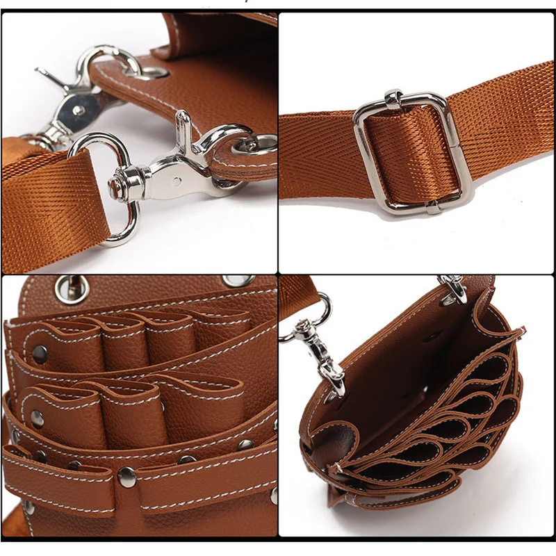 1PC 7ポケットプロ用ヘアカットシザーバッグ（サロン・理容師向け）- シザークリップホルスターポーチホルダーケースベルト - ペット用シザーバッグ