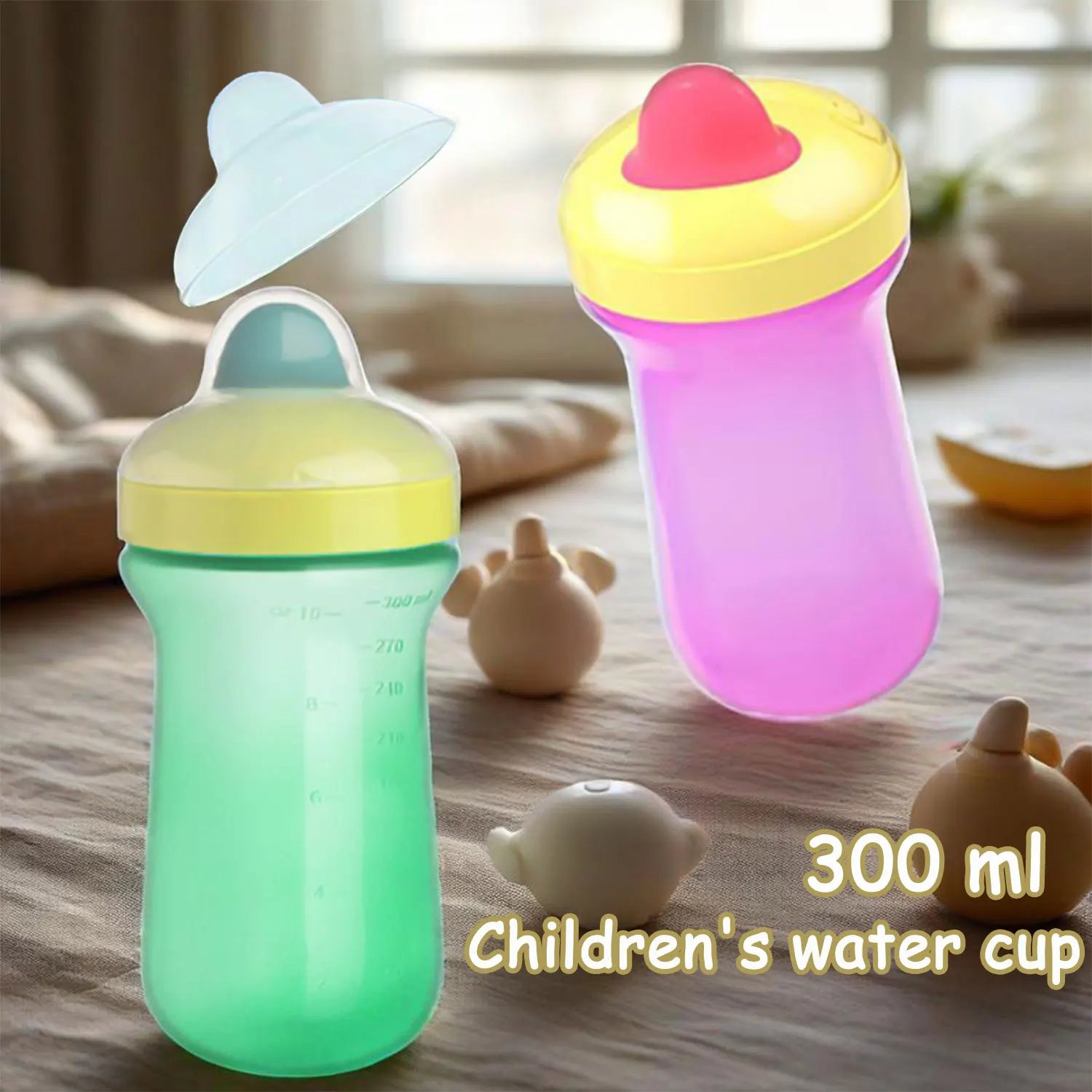 

1pcs 300ml Kids Water Bottle Leakproof Baby Sippy Cup withHandles BPA-Free Spill Proof Toddler Cup Duck Mouth Design Party gifts