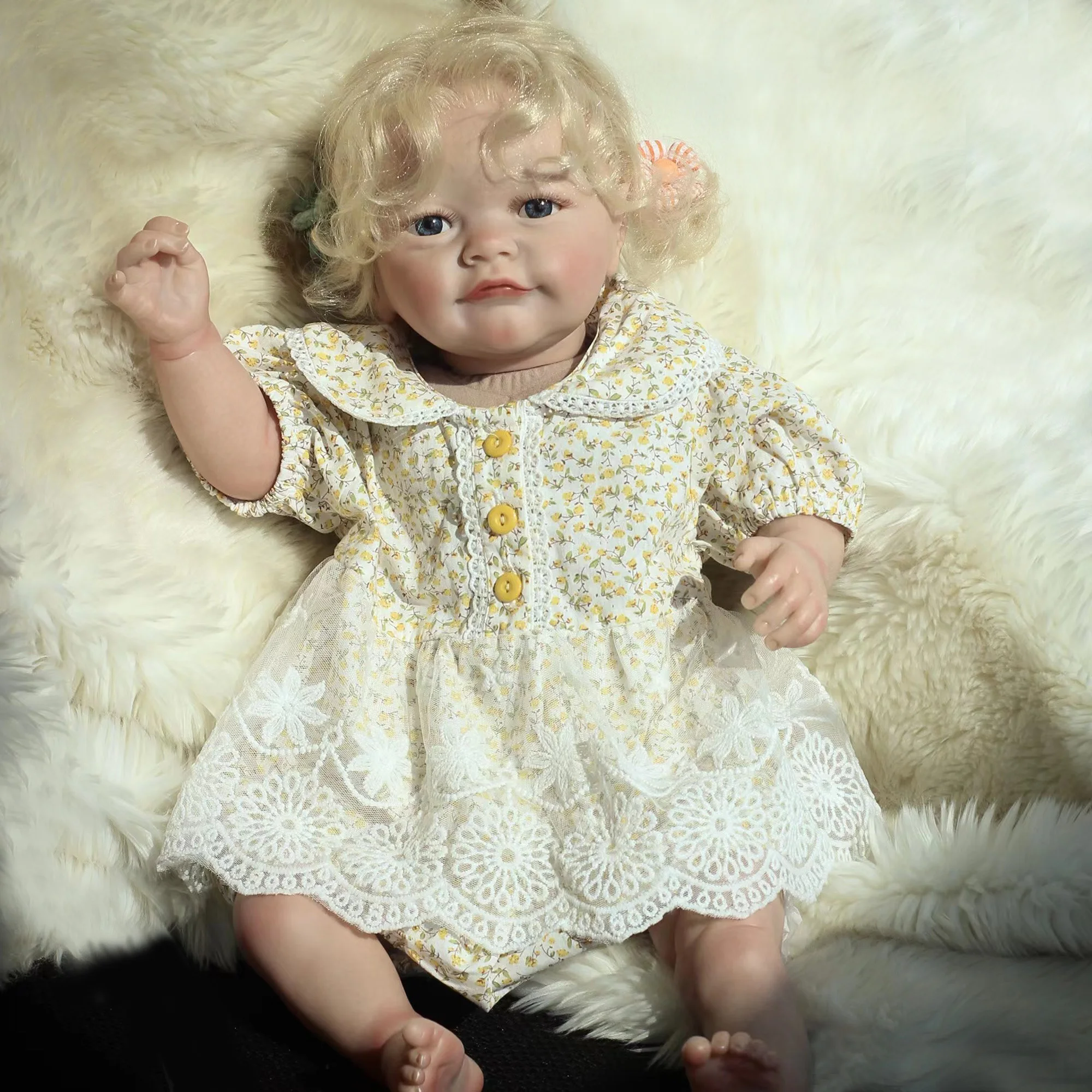 

22 Inch Tobiah Bebe Reborn Doll Handmade Lifelike Painted Realistic boneca with Rooted mohair realista reborn bebe