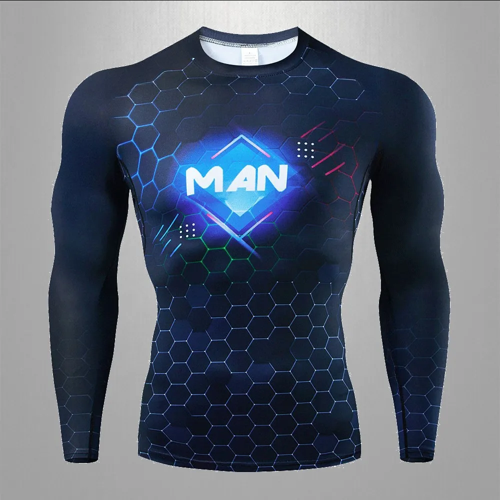 Men T Shirt Rashguard MMA Jiu Jitsu Long Sleeve Jersey Gym Running Sweatpants Fighting Compression Shirt Legging Sport Men Pants