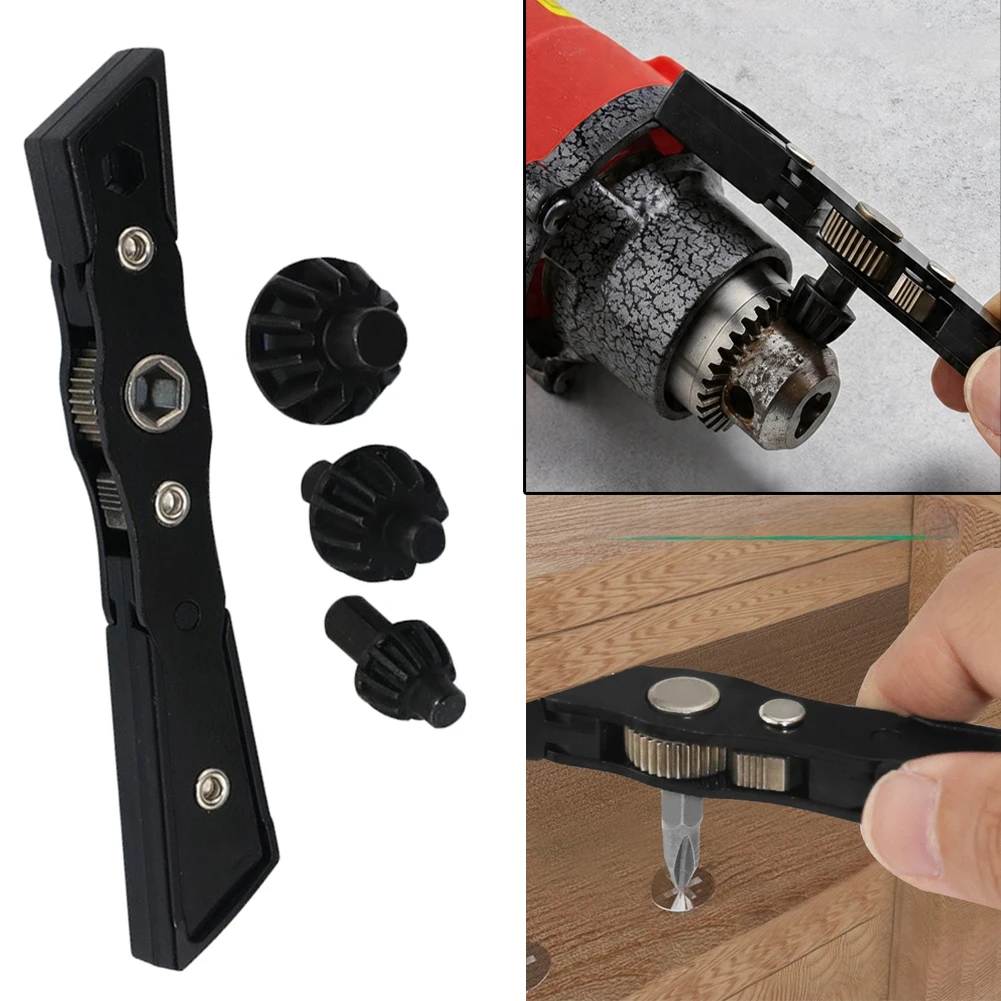 For Narrow Spaces Drill Repair Kit Reversible Ratchet Multifunctional Ratchet Wrench Set Tools Black Dual-direction Mechanism