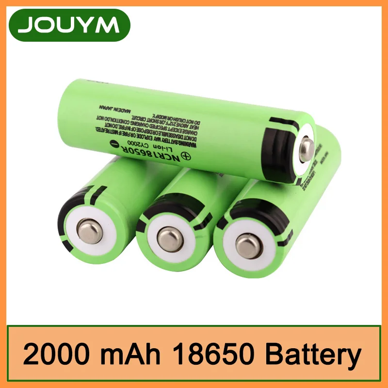 

100% New Original Ncr18650b 3.7 V 2000 mAh 18650 Lithium Rechargeable Battery For Flashlight Batteries