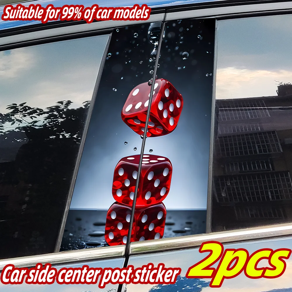 

Creative Dice Car Stickers Auto B-pillar Waterproof Sunscreen Vinyl Decal Auto Center Column Cover Scratches Decor Accessories