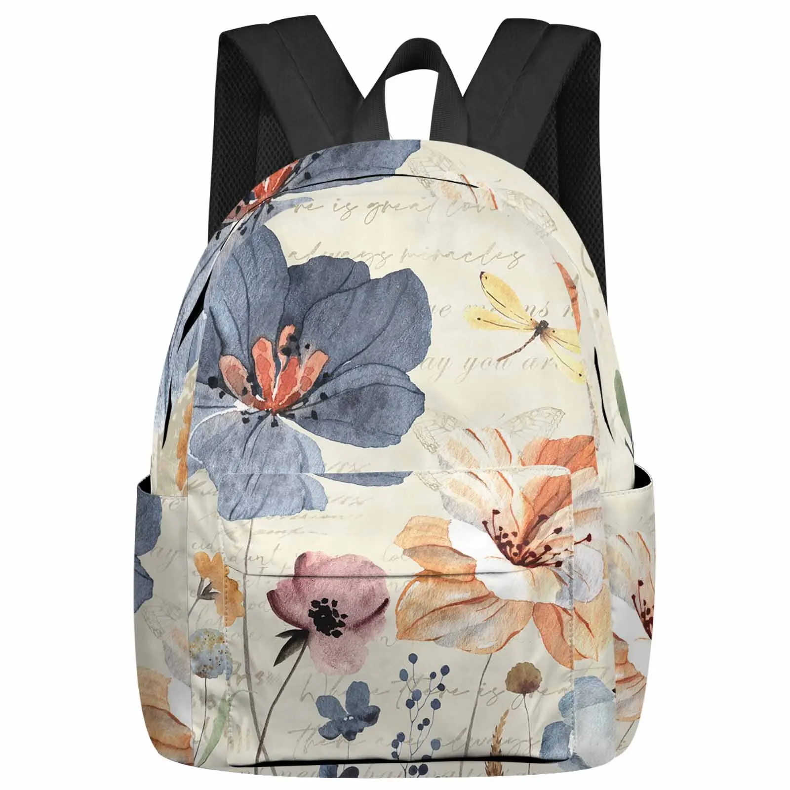 

Summer Flowers And Plants Large Capacity Multi Pocket Travel Backpacks Schoolbag For Teenager Women Laptop Rucksack