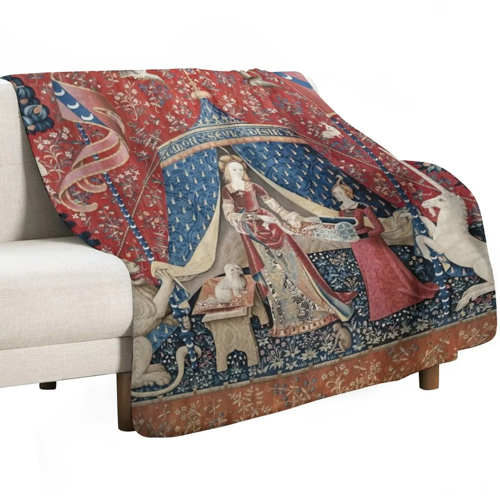 The Lady and the Unicorn My Only Desire Throw Blanket Sofas for winter sofa bed Sofa Throw Flannel warm for winter Blankets