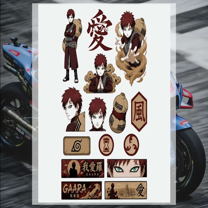 Car Stickers Reflective Anime Ninja Sand Vinyl Decal Waterproof Die Cut Removable Durable for Helmet Auto Decor