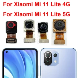 Módulo de câmera frontal traseira para selfie, para xiaomi mi 11 lite 4g 5g, pequena câmera frontal traseira, cabo flexível, peças de reposição