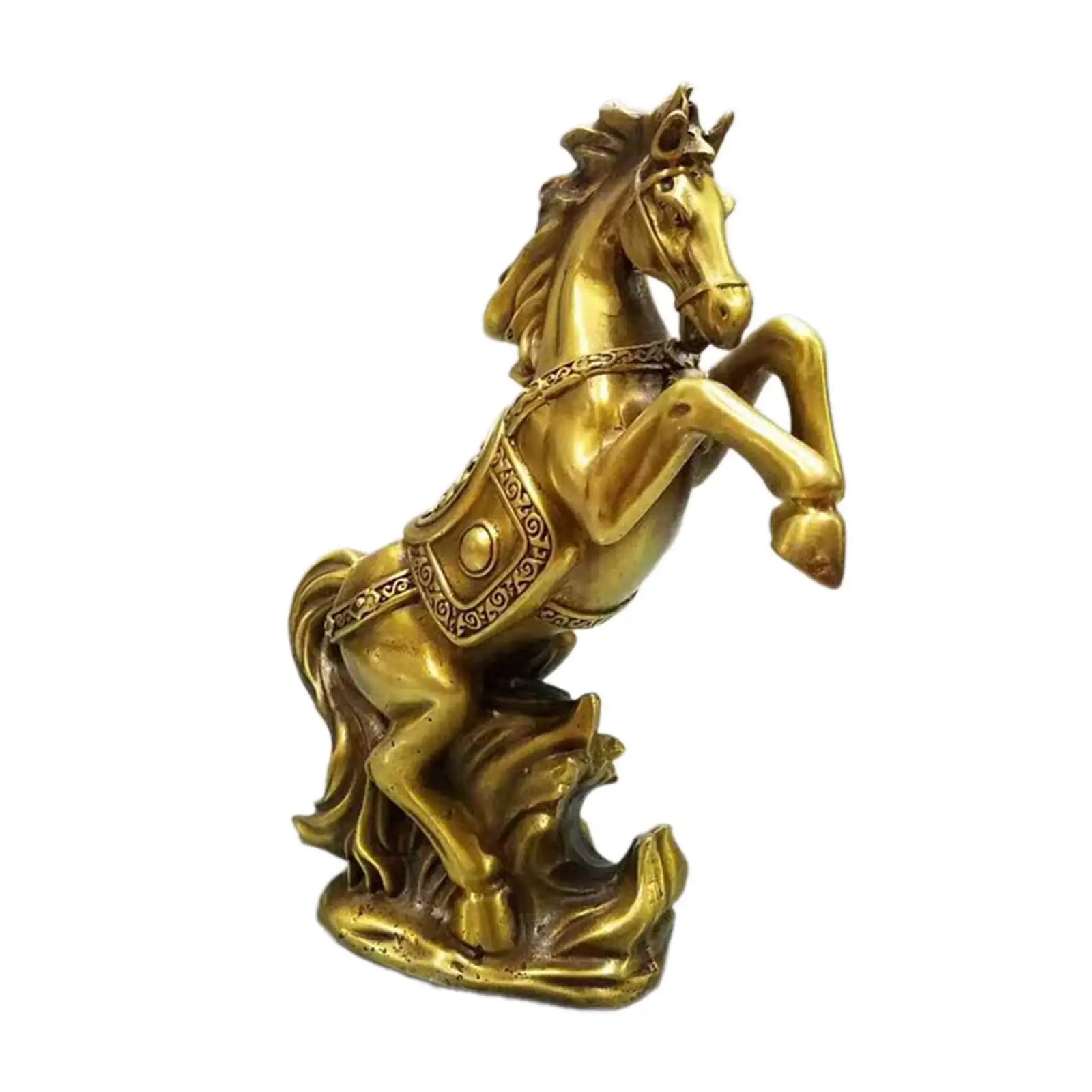 

Brass Horse Sculpture Tabletop Decoration Good Luck Animal Figurine Decorative Statue for Hotel Desk Bookshelf Home Decor