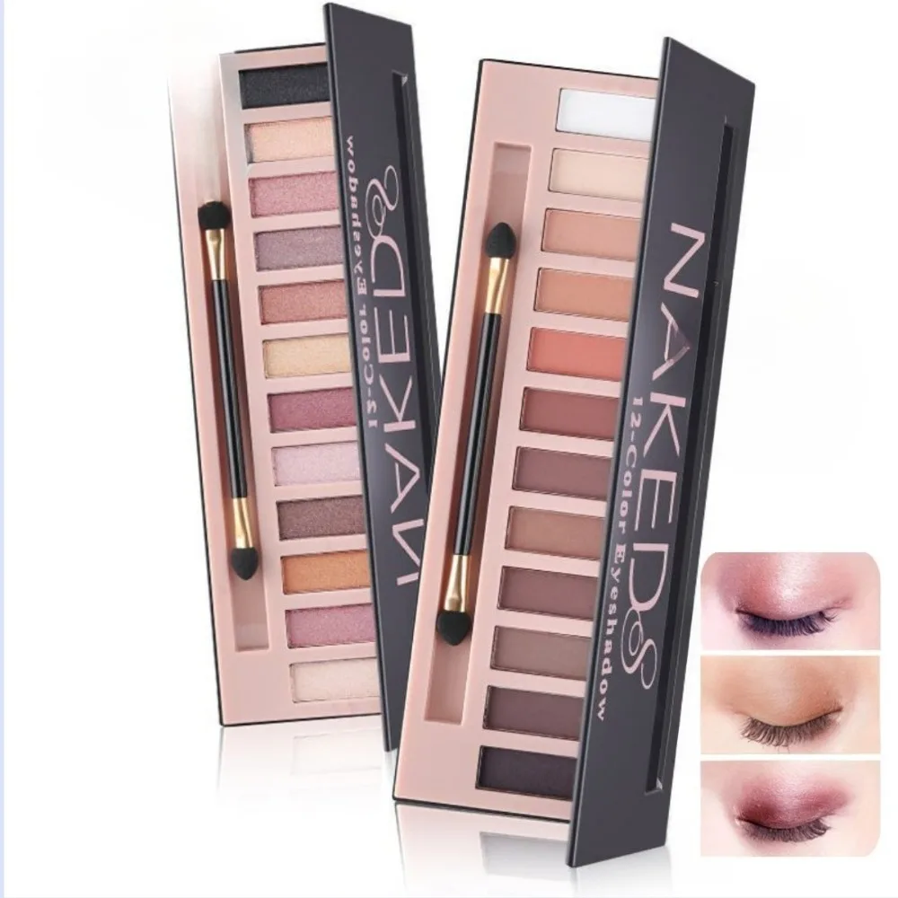 12-Color Palette Eyeshadow, Matte Pearlescent Earth Tone Eyeshadow Powder Multi-color Eyeshadow Makeup Palette