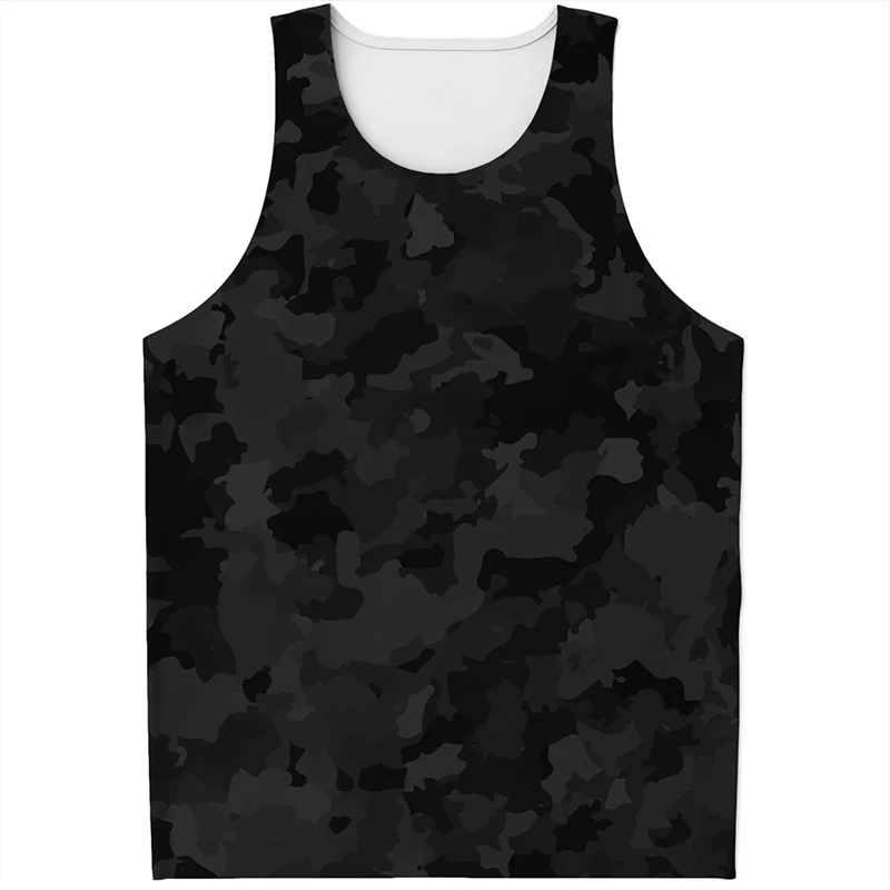 New Fashion Camouflage Pattern Tank Tops Summer Simple Casual 3D Printed Vest Mens Loose Breathable Outdoor Sleeveless T Shirt