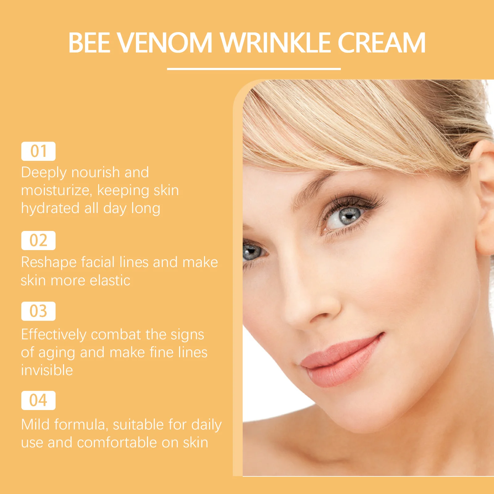 Bee Venom Face Cream Moisturizing Sagging Improvement Reduce Fine Lines Damaged Skin Repair Facial Cream Nourishing Skin Care