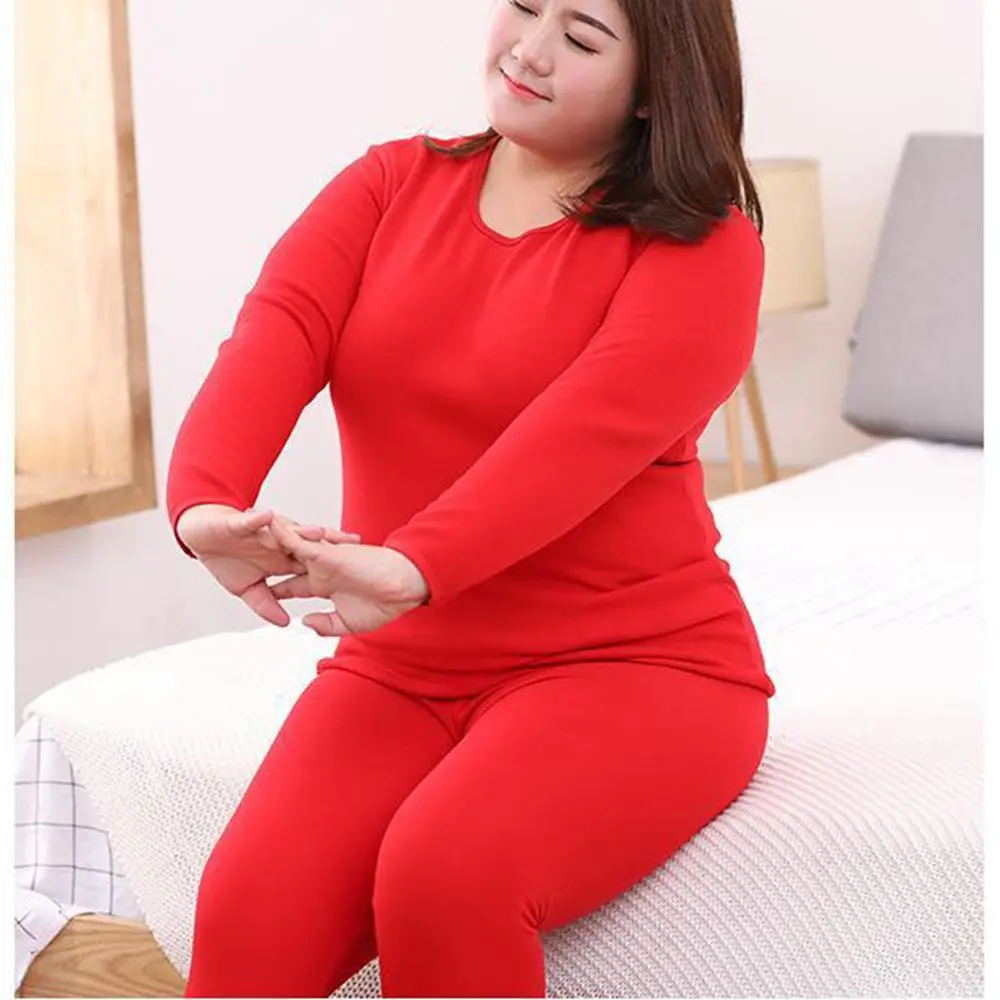 Plus Size 5XL Autumn Winter Women\'s Sleepwear Set Long Sleeve Tops Solid Color Pajamas Set For Women Homewear Pyjamas Femmes Top