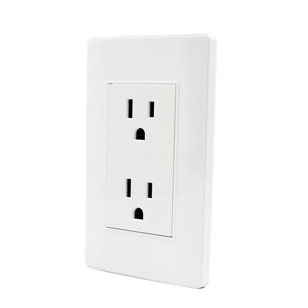 US Standard White Color PC Wall Plate 6 Holes Socket 3 Pins Socket With 1 Gang 1 Way 2 Way Switch/2 USB Type A Ports