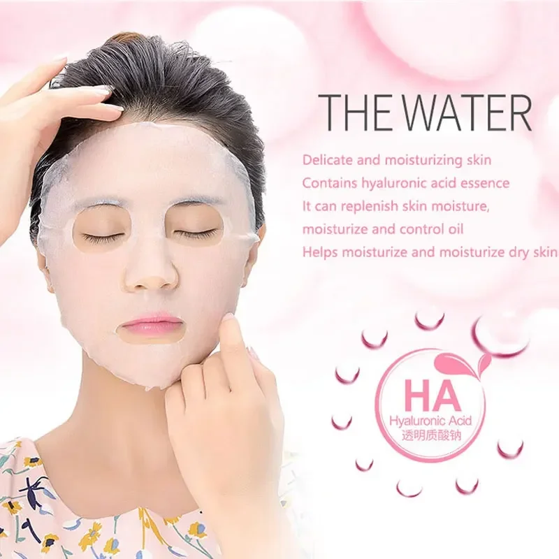 20pcsHyaluronic Acid Moisturizing Silk Facial Mask for Firming Softening Slimming Oil Controlling and Skin Softening Facial Mask