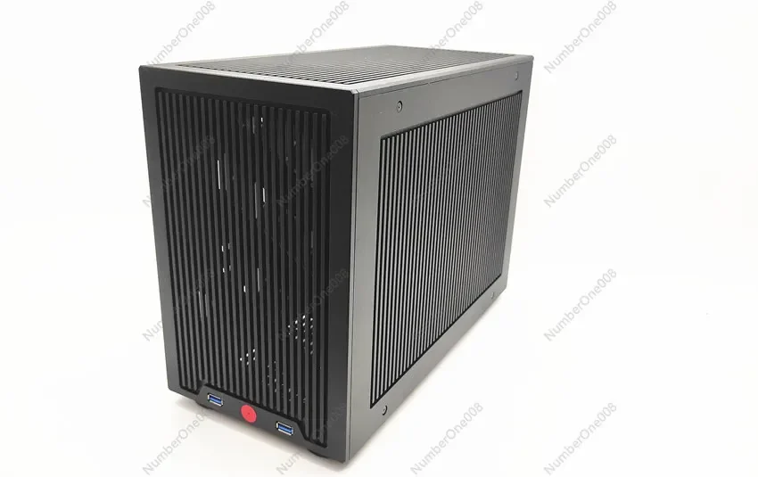 F4 Full Aluminum A4 Tower PC Case ITX Direct Plug Support Water Cooling Large 3-Slot Graphics Card Mini Chassis