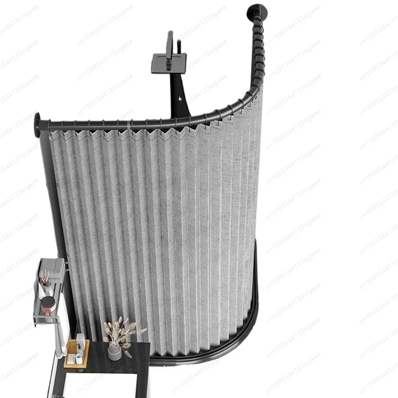 

Folding shower curtain magnetic suction set non-punching bathroom tarp toilet curved shower wet and dry separation partition