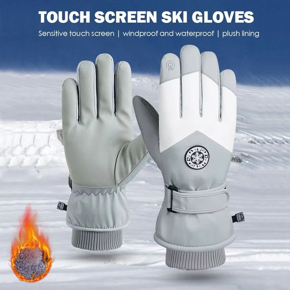 Leather Work Winter Gloves - Winter Unisex Snowboard Ski Gloves PU