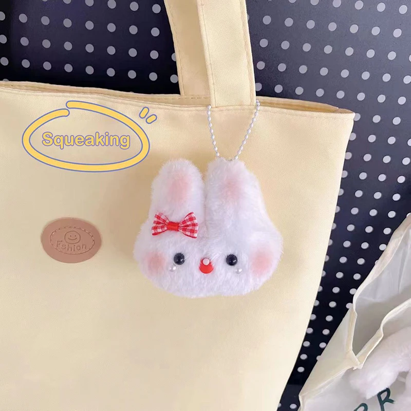 Cartoon Rabbit Keychain Pendant Cute Fashion Plush Doll Toy Keychain Kawaii Creative Backpack Decorations Accessories Gifts
