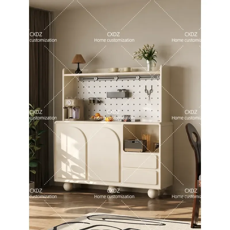 French Cream Style Home Living Room Microwave Oven Coffee Machine Storage Side Cabinet Kitchen Cabinet Storage Cabinet