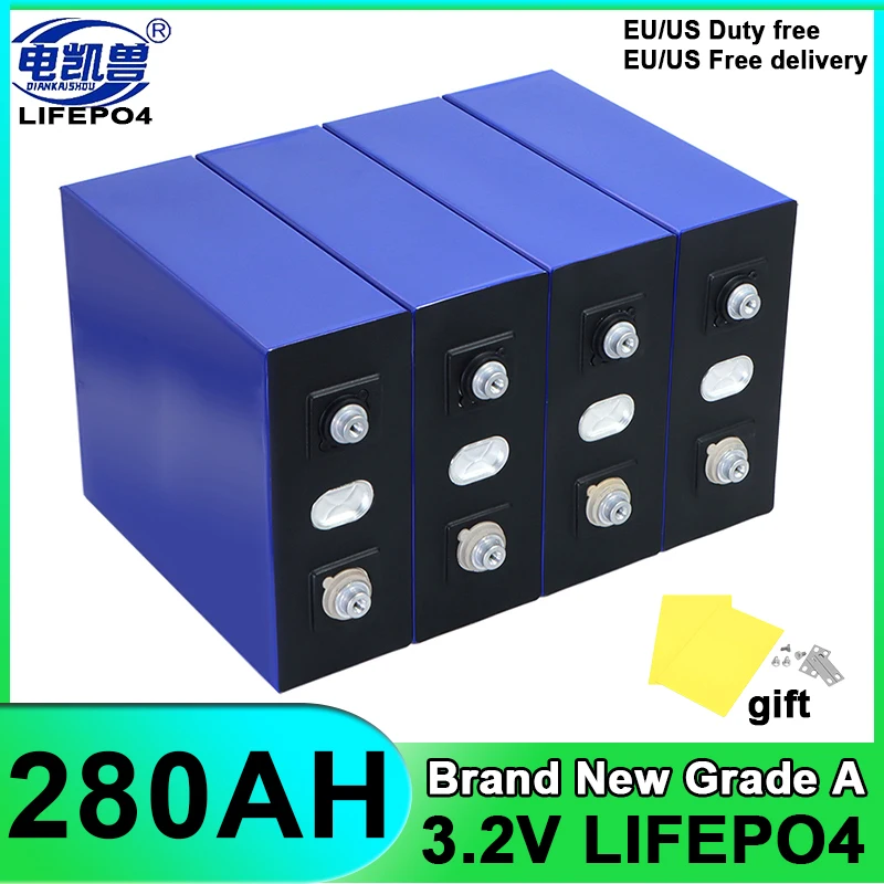 

NEW Lifepo4 Battery 3.2V 320AH 280AH Grade A DIY 12V 24V 48V Lithium iron phosphate Cell Rechargeable golf cart batterie For RV