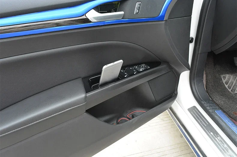 Accessories For Ford Fusion Mondeo 2014 2015 2016 Car Front Inside Car Door Storage Pallet Armrest Container Box Cover Kit Trim