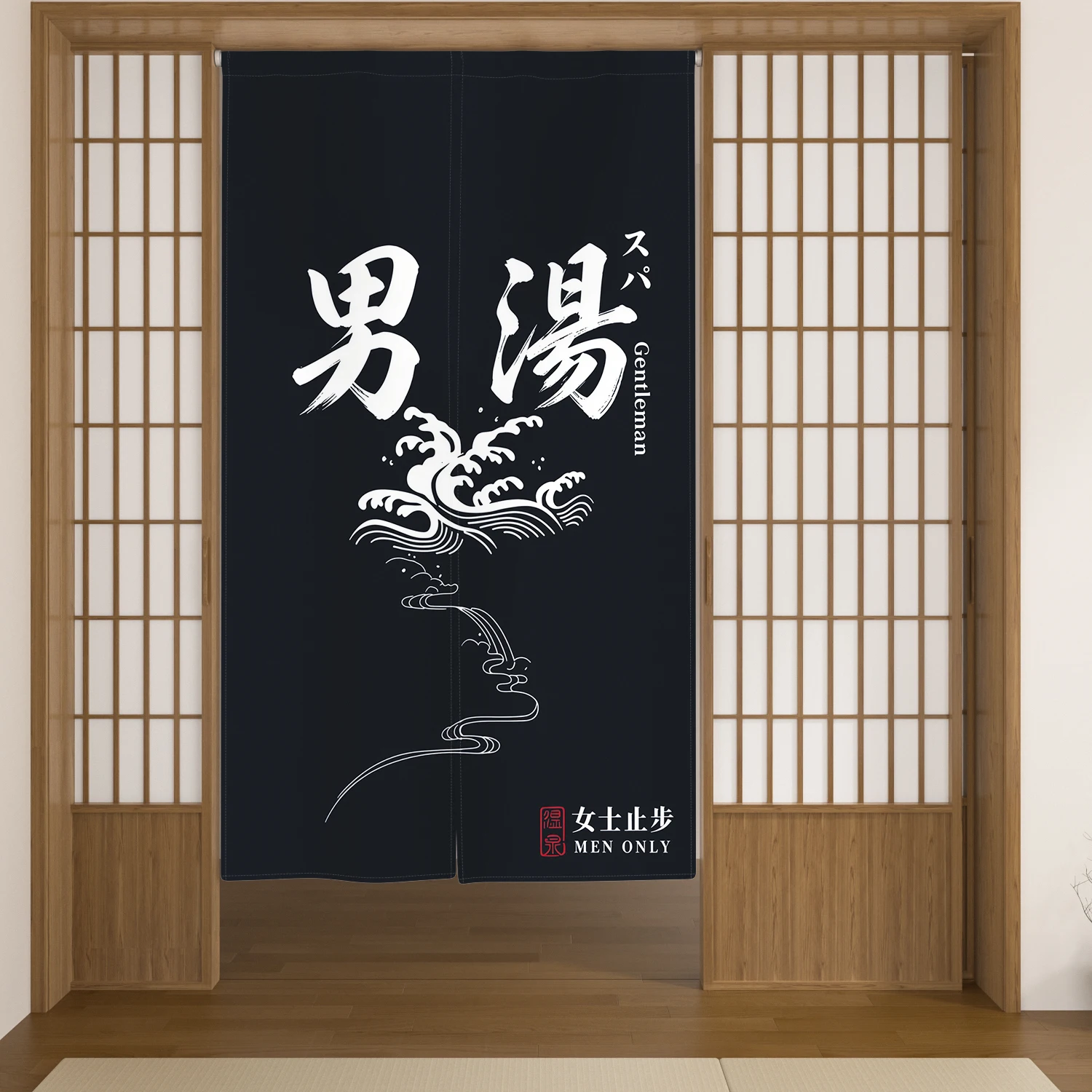 Tirai Pintu Onsen Jepang Desai - Japanese Home Bathroom Design ulasan dan harga