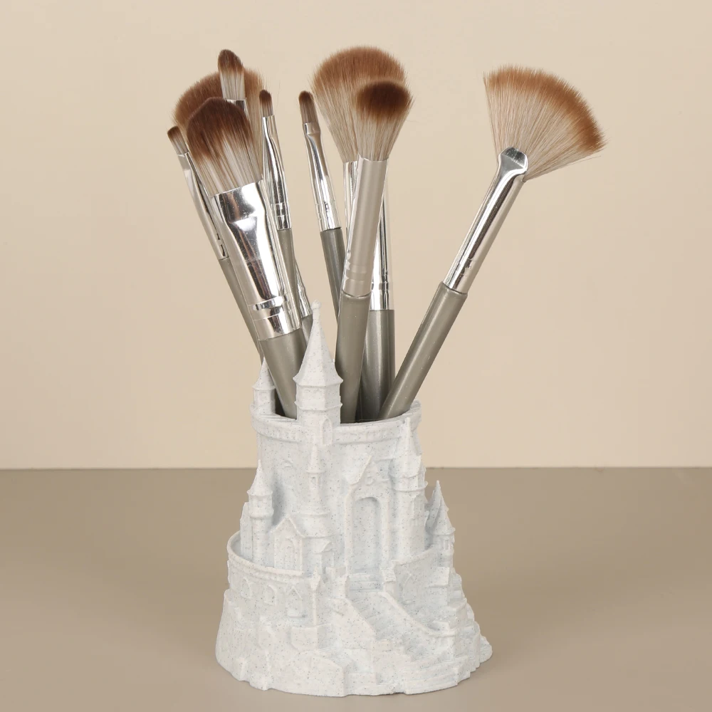 Cross-Border Creative Magic Castle Shaped Pen Holder For Desktop Stationery & Makeup Brush Storage & Decor Scenario view 2