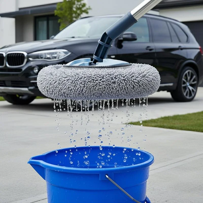Car Wash Mop Brush Telescoping Handle Extendable Soft Chenille Duster for Sedan RV Truck Exterior Interior Detailing