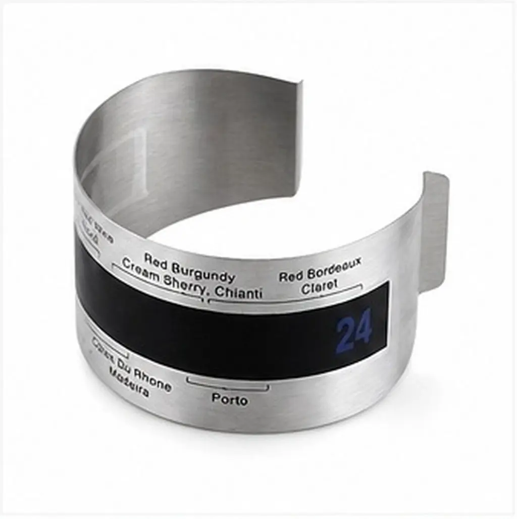 Stylish Stainless Steel Wine Thermometer Bracelet Digital Precise Bottle Temperature Gauge for Home Cooking Temperature Gauge